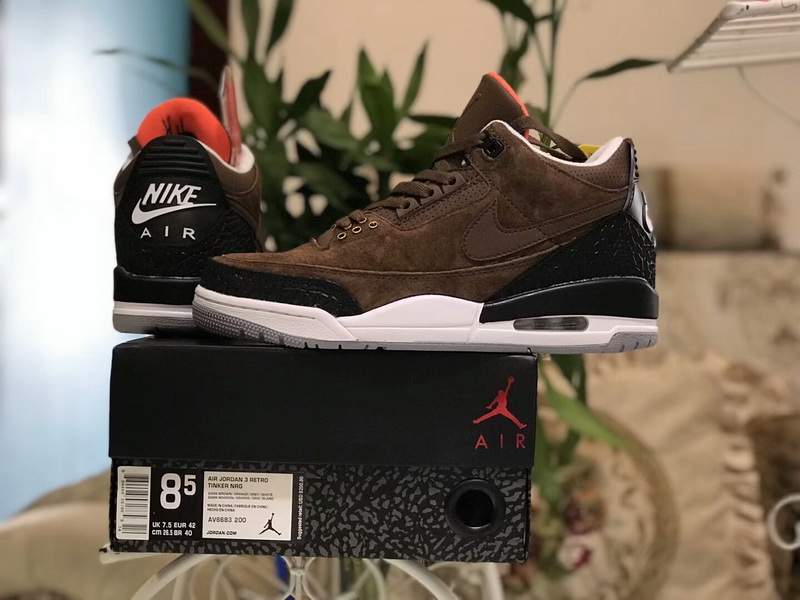 Authentic Air Jordan 3 JTH NRG Tinker“brown black”